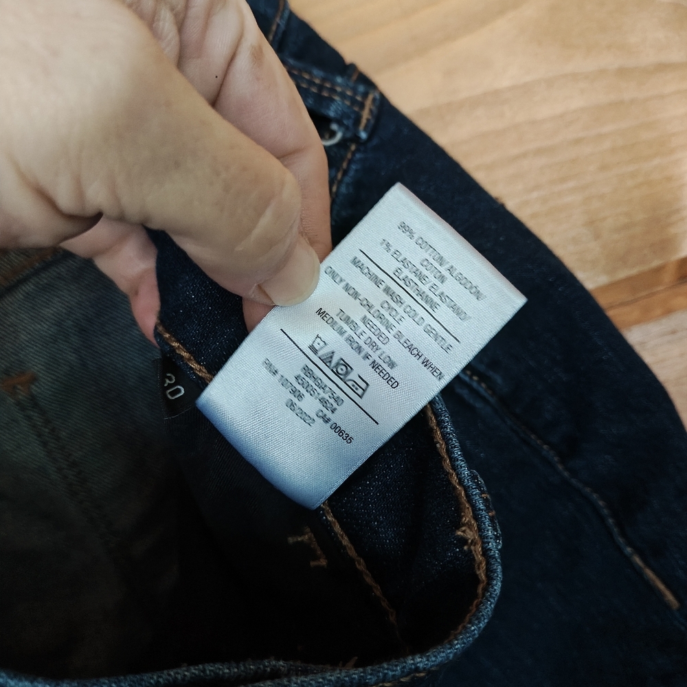 Hudson Noa Mid Rise Straight Raw Hem Crop In Giana Dark Jean Boho Sz 30(32) X25" - Picture 11 of 13